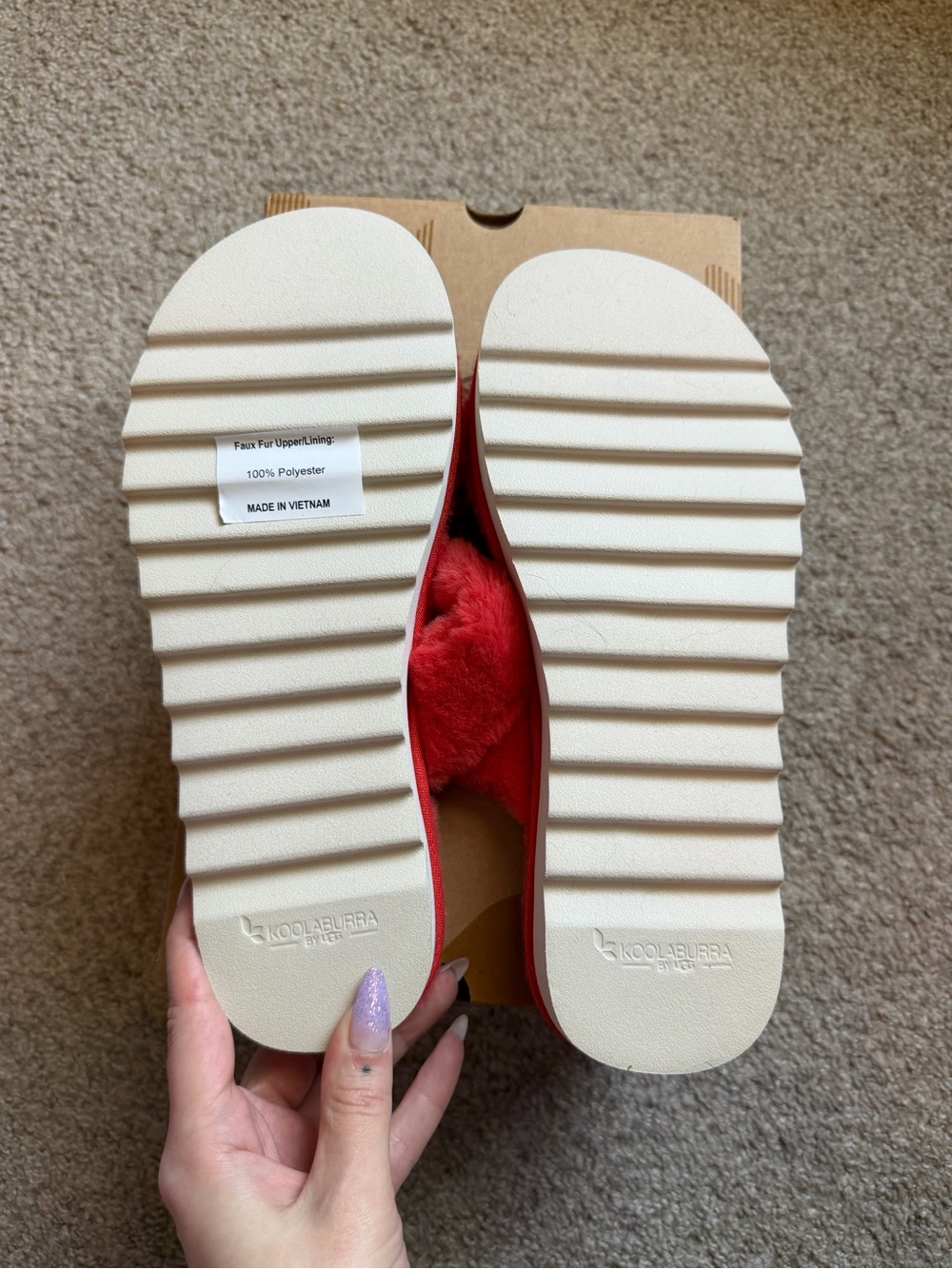 NWT UGG Koolaburra Coral Faux-Fur Buckle Slide Sandals - Picture 5 of 6